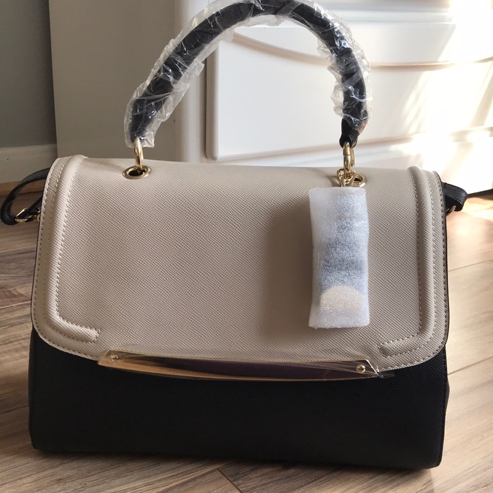 COPY - ALDO leather black and cream purse